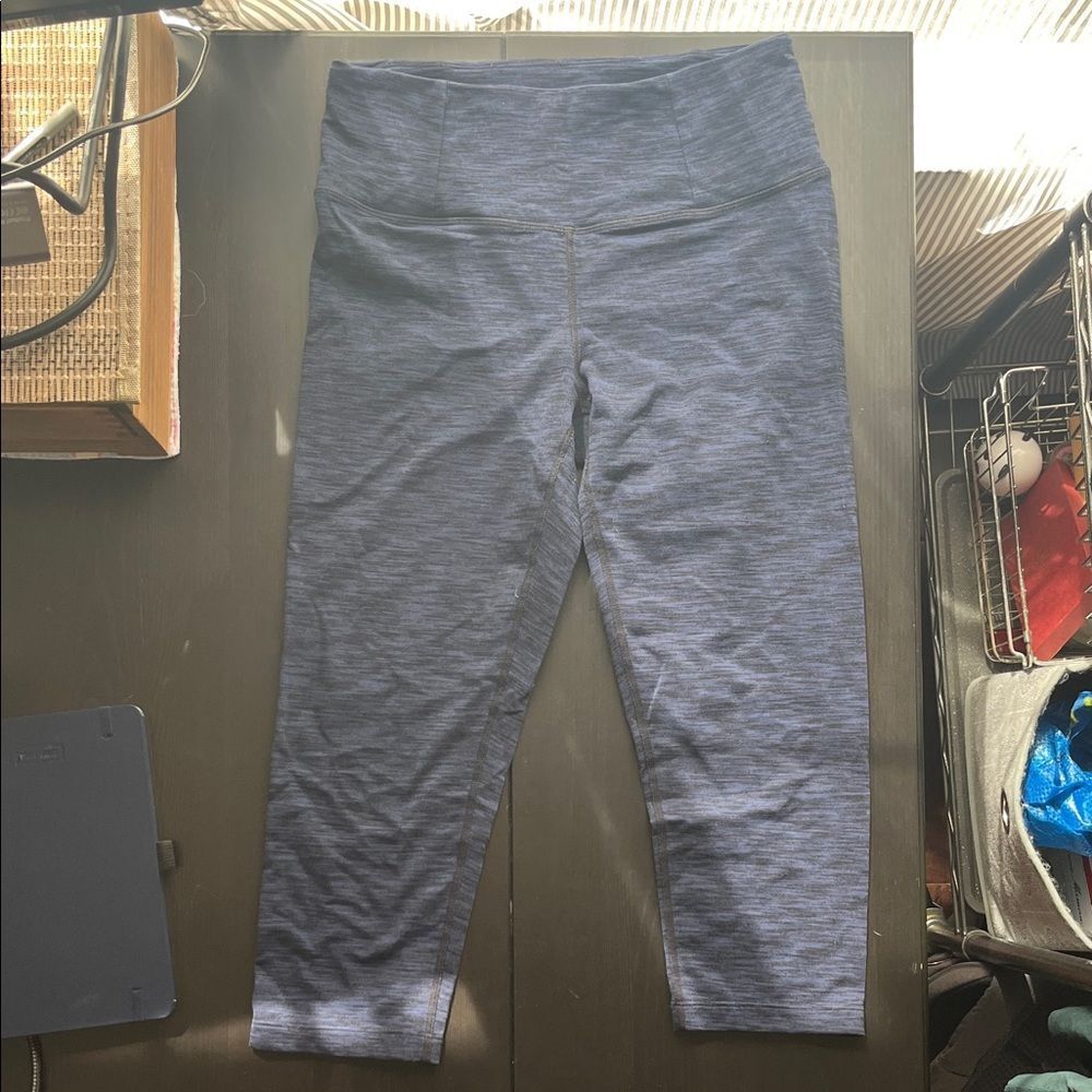 Mondetta Navy Blue Active Leggings Heathered M Cropped